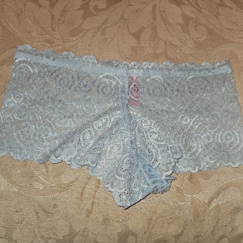 Elegant Lace Boyshorts in Light Blue